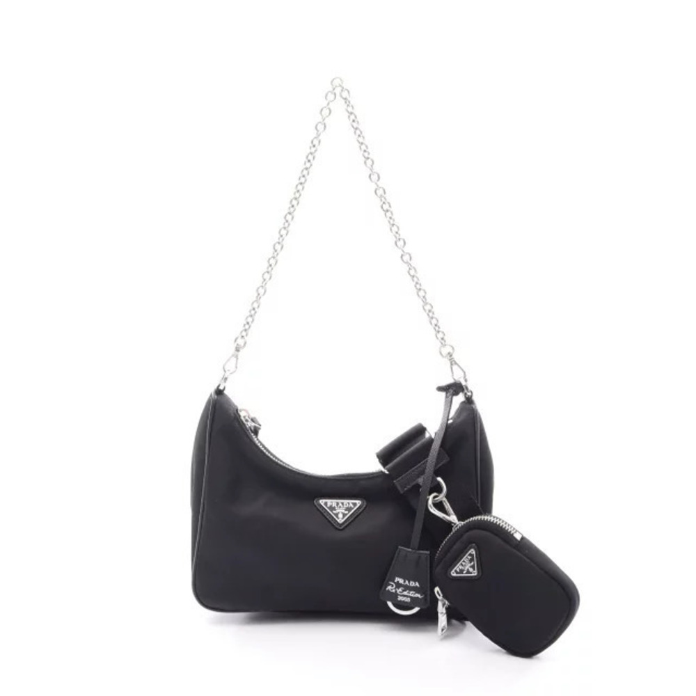 Prada Re Edition Shoulder Bag Saffiano Leather Black